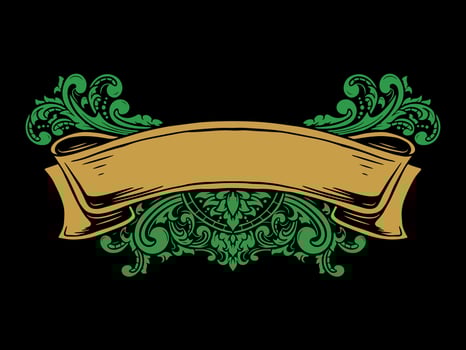 luxury frame ribbon ornament wedding decoration vector