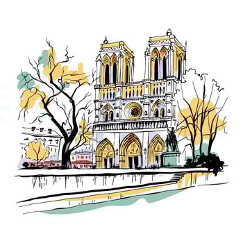 Notre-Dame Cathedral, Paris, France vector
