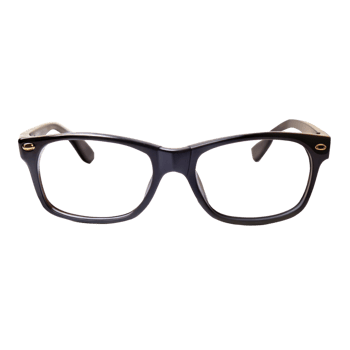 Black Square Rimmed Eyeglasses on Transparent Background png