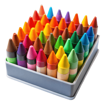 A Box of Colorful Crayons Ready for Art On Transparent Background png