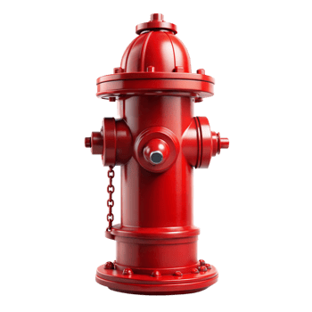 Red Fire Hydrant With Chain On Transparent Background png