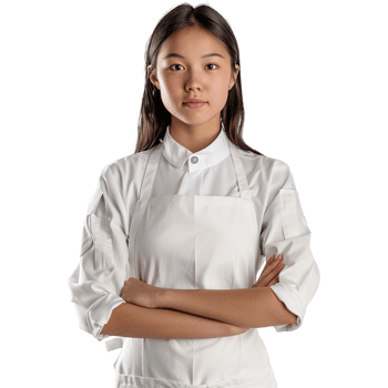 Young Girl Chef in Apron on Transparent Background png
