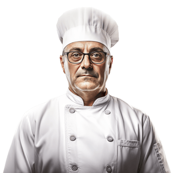 Old Chef Portrait on Transparent Background png