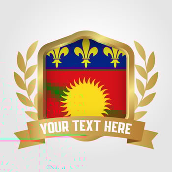 Golden Luxury Guadeloupe Badge Design vector
