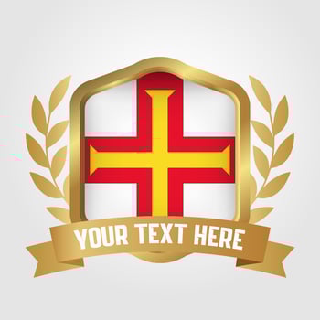 Golden Luxury Guernsey Badge Design vector