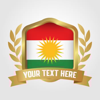 Golden Luxury Iraqi Kurdistan Badge Design vector