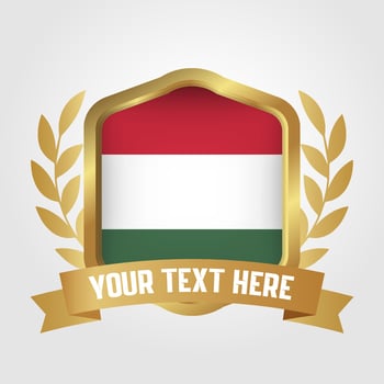 Golden Luxury Hungary Badge Design vector