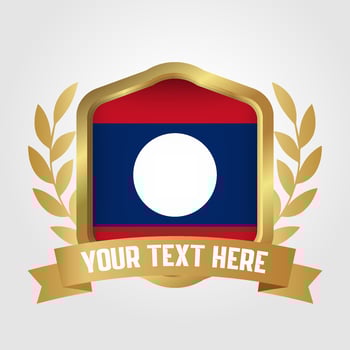 Golden Luxury Laos Badge Design vector
