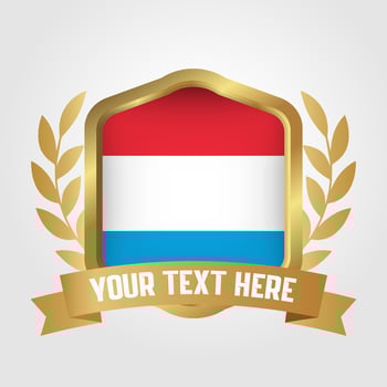 Golden Luxury Luxembourg Badge Design vector