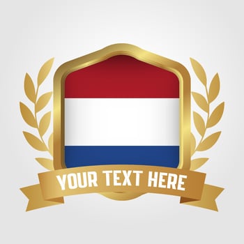 Golden Luxury Netherlands Badge Design vector