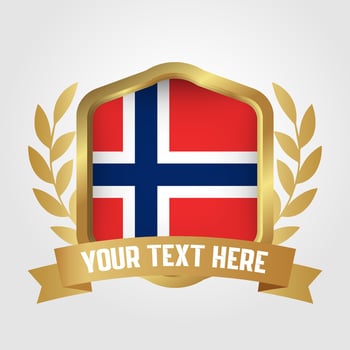 Golden Luxury Norway Badge Design vector