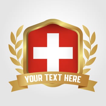Golden Luxury Switzerland Badge Design vector