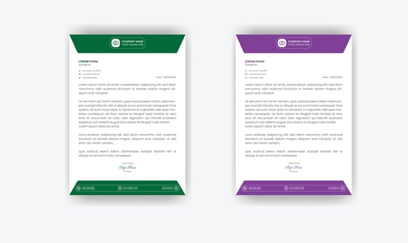 Clean corporate letterhead template design, Modern letterheads design template, Professional company letterheads template for business vector