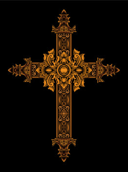 Ornament classic style christ cross Illustration vector