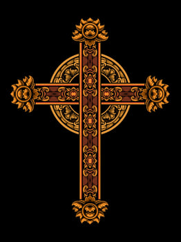 Ornament classic style christ cross Illustration vector