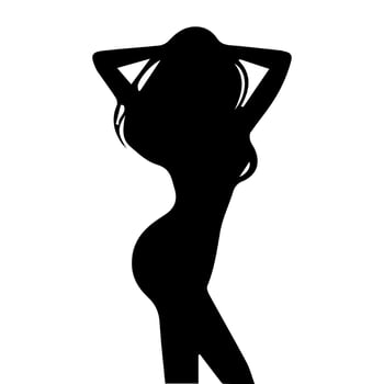 silhouettes of business lady with model poses vector