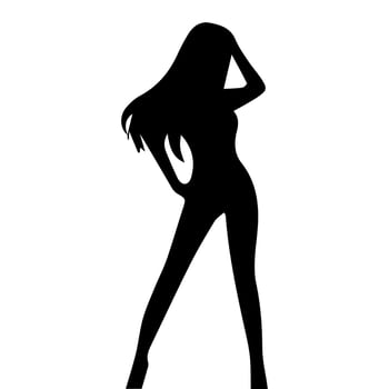 silhouettes of business lady with model poses vector