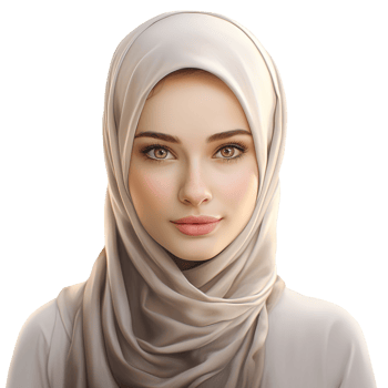 Muslim Girl Portrait in Hijab on Transparent Background png