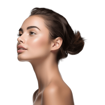 Slim women cosmetic model portrait on transparent background png