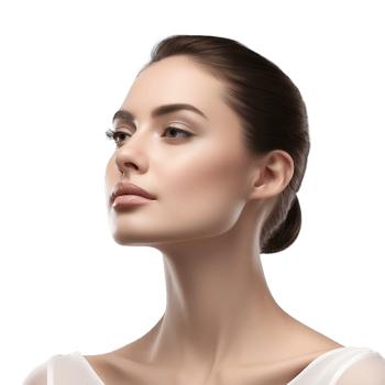 Beautiful women skin cosmetic model portrait on transparent background png