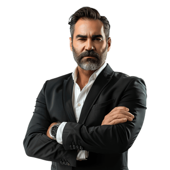Business Man in Suit on Transparent Background png
