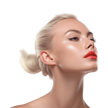 Healthy women skin cosmetic model portrait on transparent background png