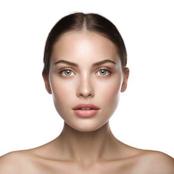 Women fresh skin cosmetic model portrait on transparent background png
