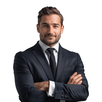 Young Business Man in Suit on Transparent Background png