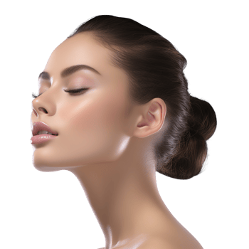 Pretty women fresh skin cosmetic model portrait on transparent background png