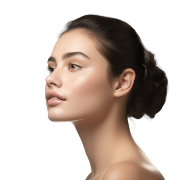 Beautiful Healthy Women Cosmetic Model Portrait on Transparent Background png