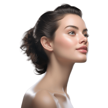 Healthy skin women cosmetic model portrait on transparent background png