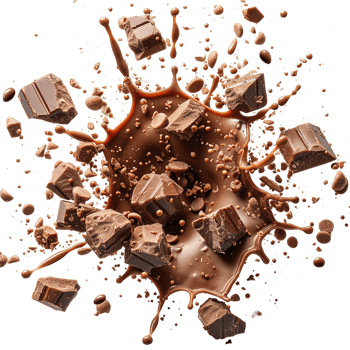 chocolate splash isolated on transparent background ,chocolate explosion , png