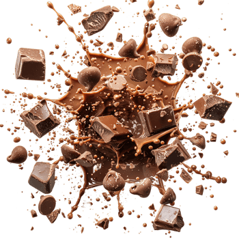 chocolate splash isolated on transparent background ,chocolate explosion , png