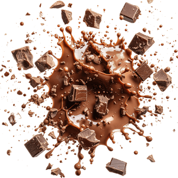 chocolate splash isolated on transparent background ,chocolate explosion , png
