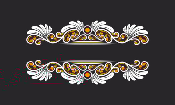 Vintage Baroque Victorian frame border victorian monogram floral engraved scroll ornament wedding vector