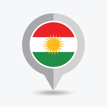 Iraqi Kurdistan Location Pin Icon Illustration vector