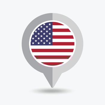 USA Location Pin Icon Illustration vector