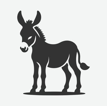 Majestic Donkey Silhouette Collection, Ideal for Creative Projects and Illustrations vector
