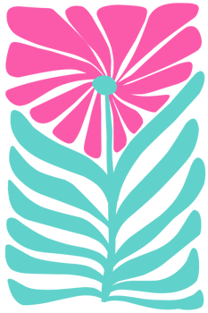 Modern flower illustration. Groovy flower. png