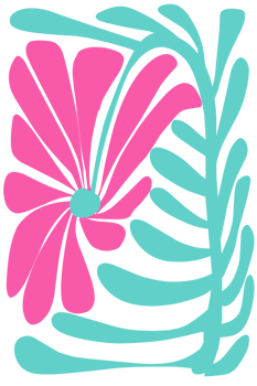 Modern flower illustration. Groovy flower. png