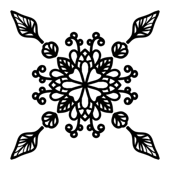 Linear flower art png