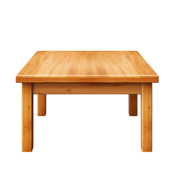 Wooden table on transparent background png