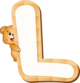 Cute Teddy Bear Alphabet Letter L png