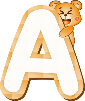Cute Teddy Bear Alphabet Letter A png
