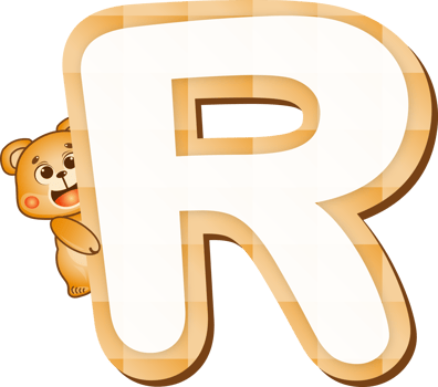 Cute Teddy Bear Alphabet Letter R png