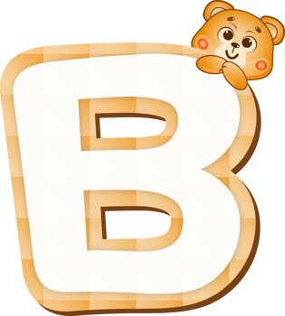 Cute Teddy Bear Alphabet Letter B png