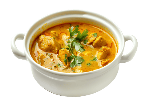 Soup in a ceramic bowl on a transparent background png