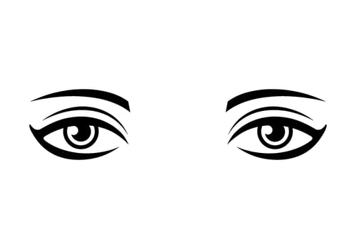 female eyes open illustration vector