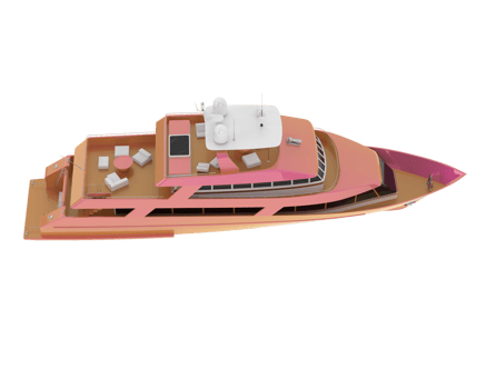 Super yacht on background. 3d rendering - illustration png