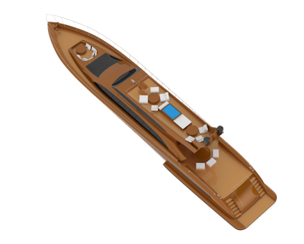 Super yacht on background. 3d rendering - illustration png